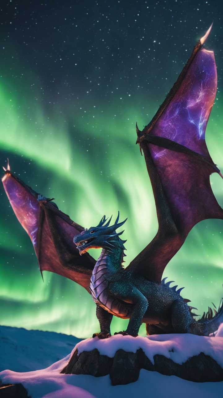  Galaxi Drache Hintergrundbild 720x1280. A windswept dragon soaring joyfully among the ribbons of the northern lights. Wallpaper [72e0028e2aa6455197f1]