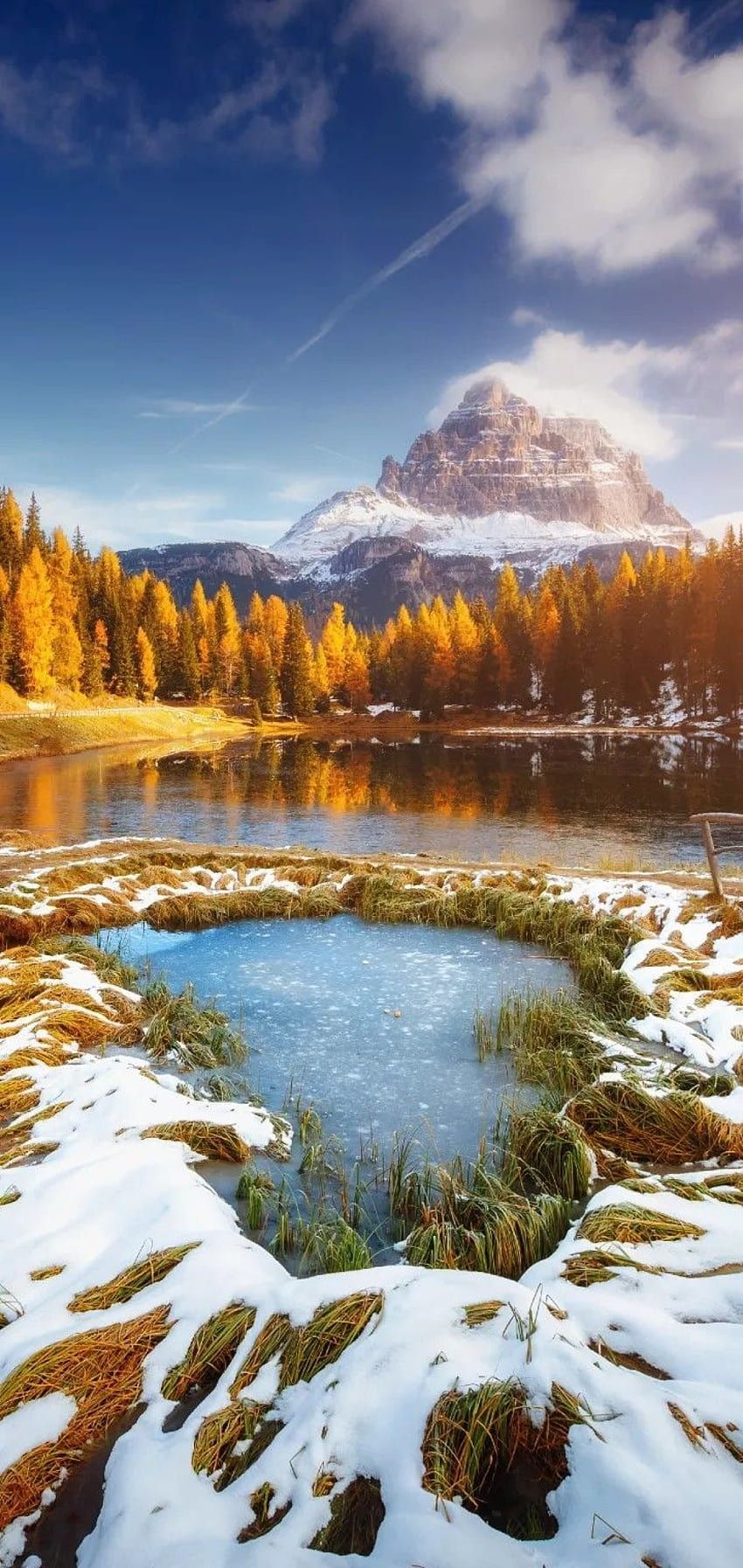  Lake Antorno Hintergrundbild 850x1794. The Jewel Of Dolomiti ￼ 1 5 Lake Antorno Is Located In The Dolomite Mountain, Italy, And In The East Of Lake Misurina Forests., Lago Antorno Dolomites Italy HD Phone Wallpaper