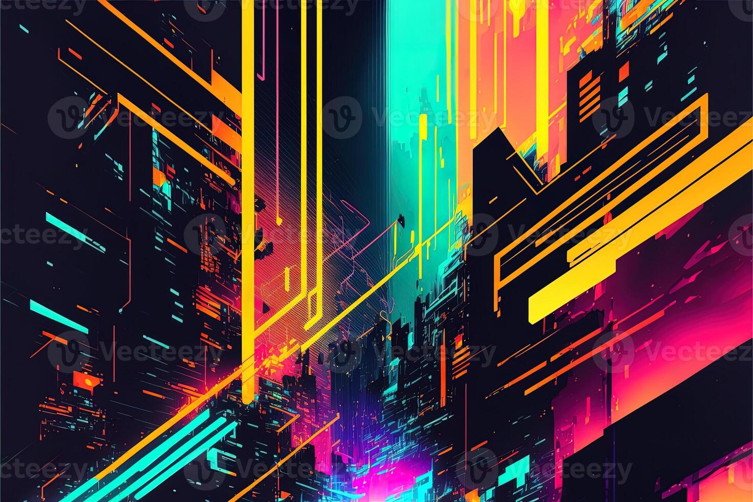  Futurismus Hintergrundbild 1470x980. Abstrakt Hintergrund Mit Interlaced Digital Panne Und Verzerrung Wirkung. Futuristisch Cyberpunk Design. Retro Futurismus, Netz Punk, Rave 80er Jahre 90er Jahre Cyberpunk ästhetisch Techno Neon Farben. Generativ Ai 23569397 Stock Photo Bei Vecteezy