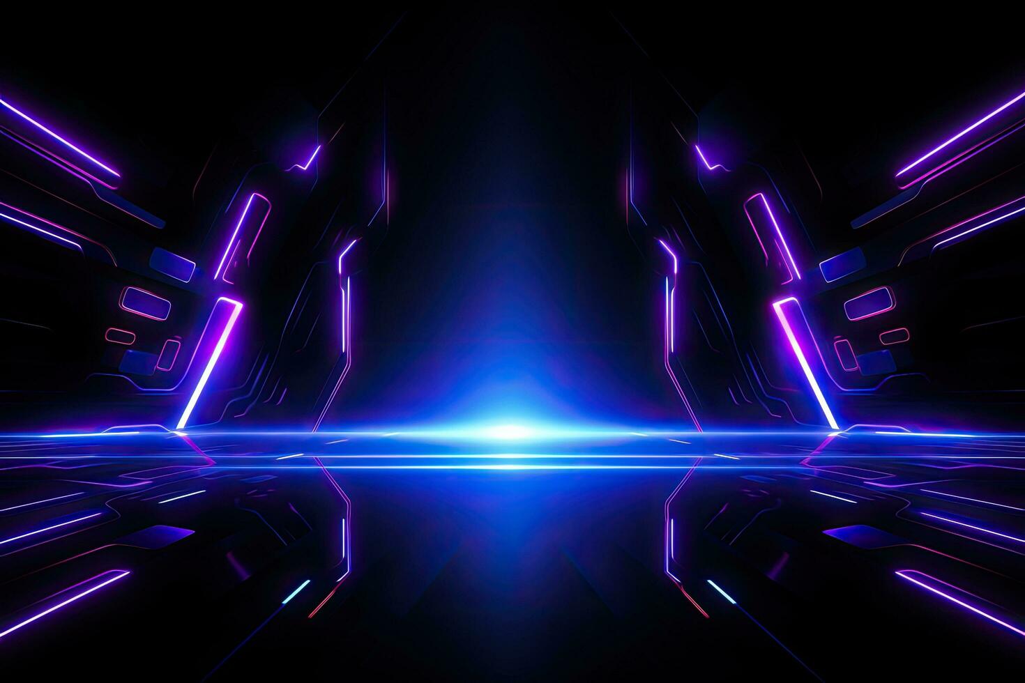  Futurismus Hintergrundbild 1470x980. Abstrakt Futuristisch Tunnel Mit Neon Beleuchtung Und Reflexionen 3D Rendern Hintergrund, Futuristisch Sci Fi Abstrakt Blau Und Lila Neon Licht Hintergrund, Ai Generiert 32225128 Stock Photo Bei Vecteezy