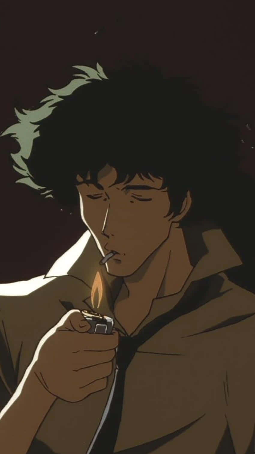  Spike Hintergrundbild 850x1511. Download Spike Spiegel Lighting Cigarette Cowboy Bebop Wallpaper