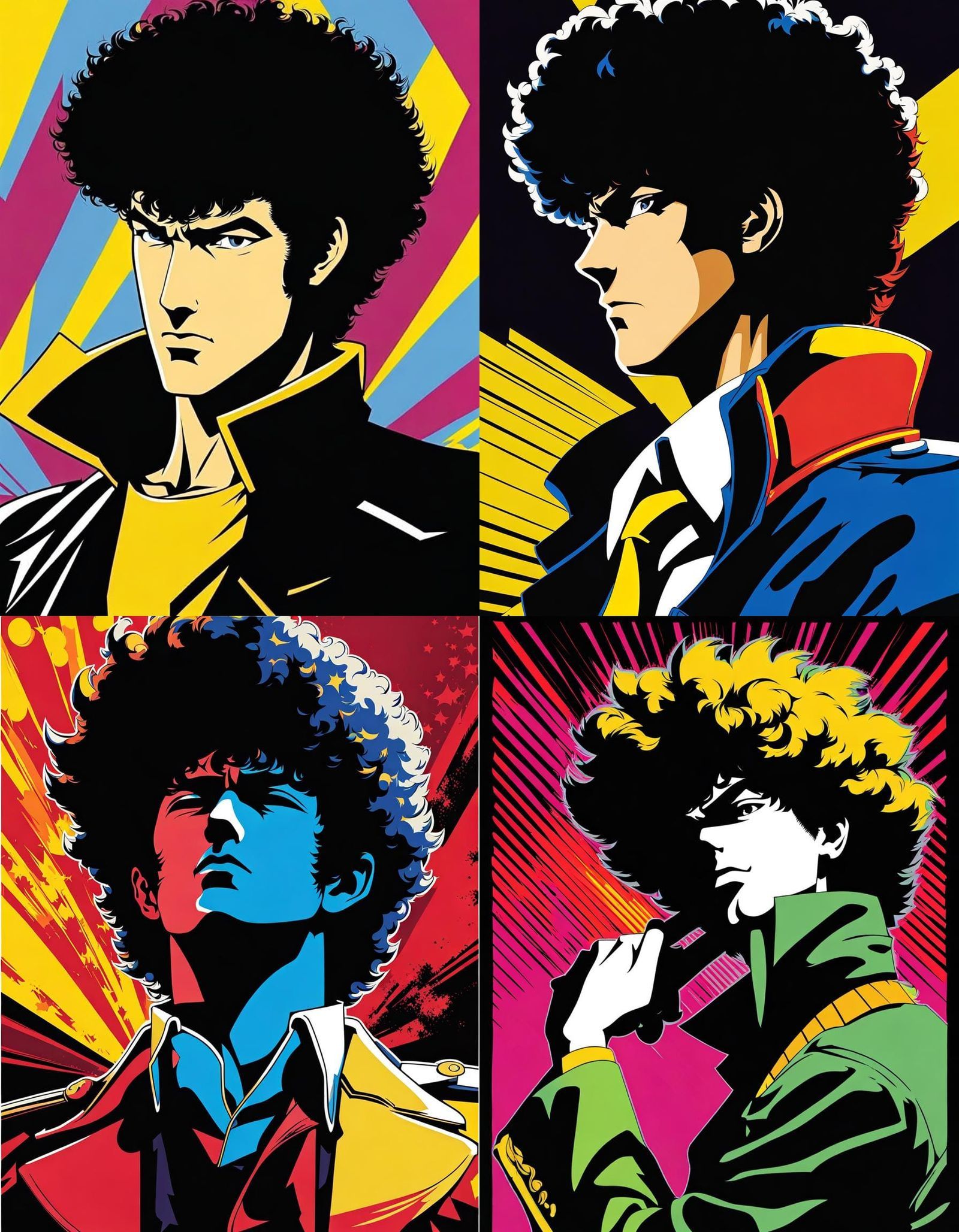  Spike Hintergrundbild 1600x2057. Spike Spiegel from Cowboy Bebop, Pop Art Style! Generated Artwork