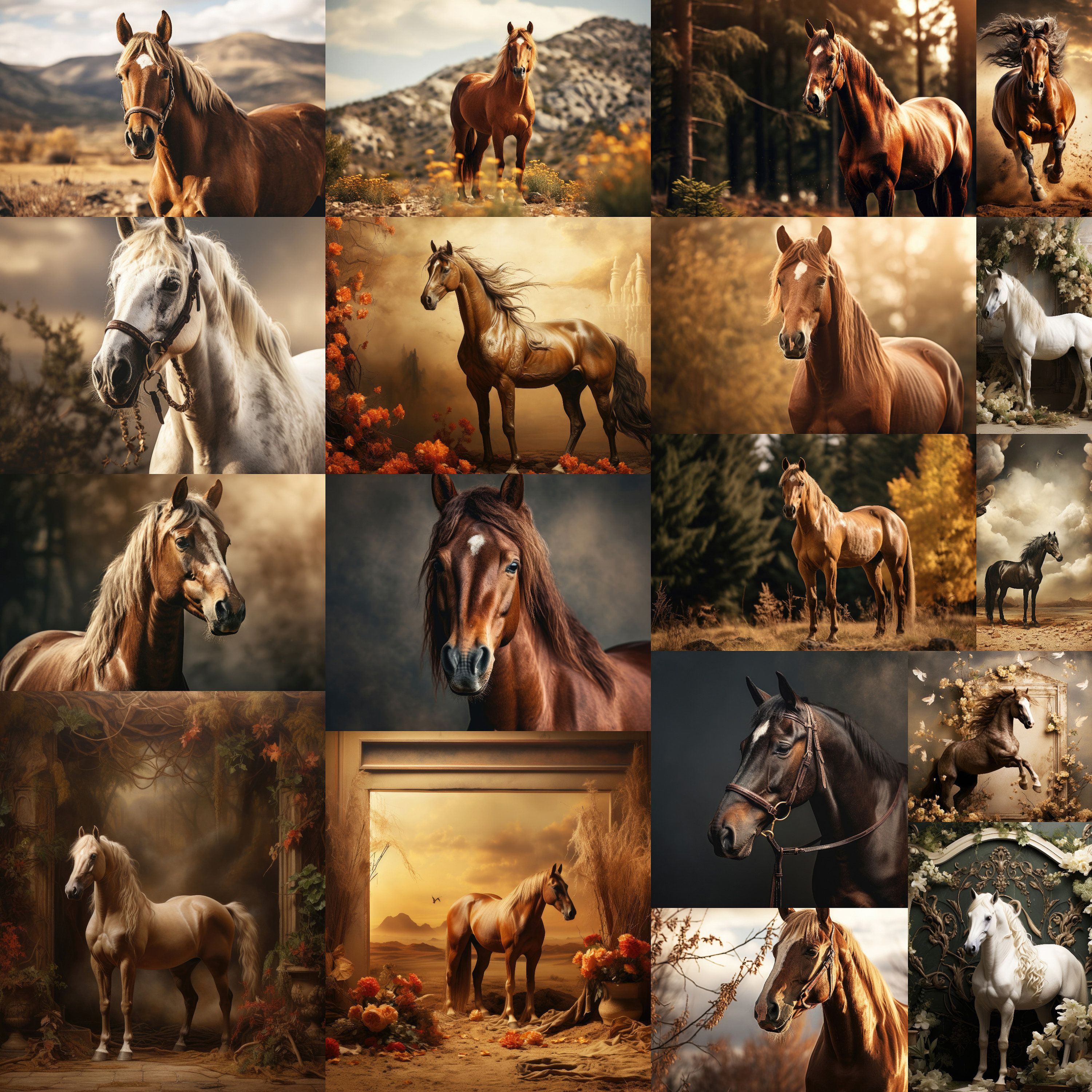  Herbst Und Pferd Hintergrundbild 3000x3000. Horse background