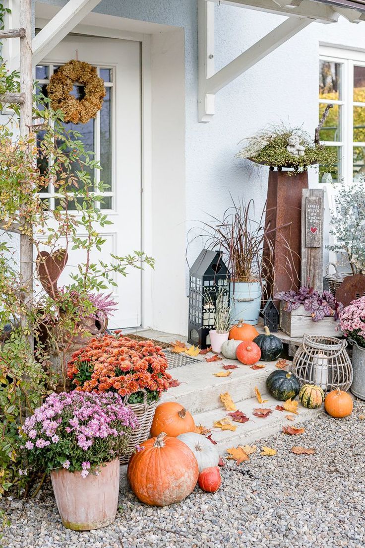  Herbst Kleines Haus Hintergrundbild 736x1104. Herbstgarten Ende Oktober oder letzte Tage im Herbst • Pomponetti