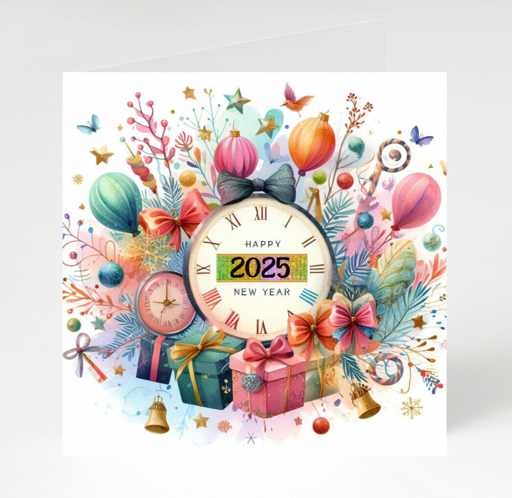  Frohes Neues Jahr 2025 Hintergrundbild 1045x1017. Happy New Year cards pack of 2025 New year cards, Happy new 2025 cards