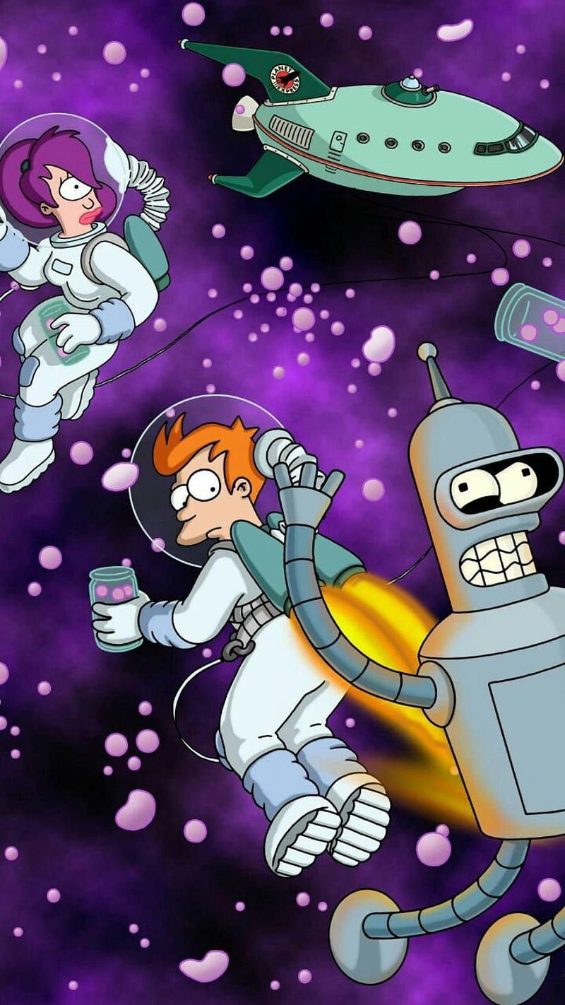  Futurama Hintergrundbild 800x1422. Futurama, bender, lila, HD phone wallpaper