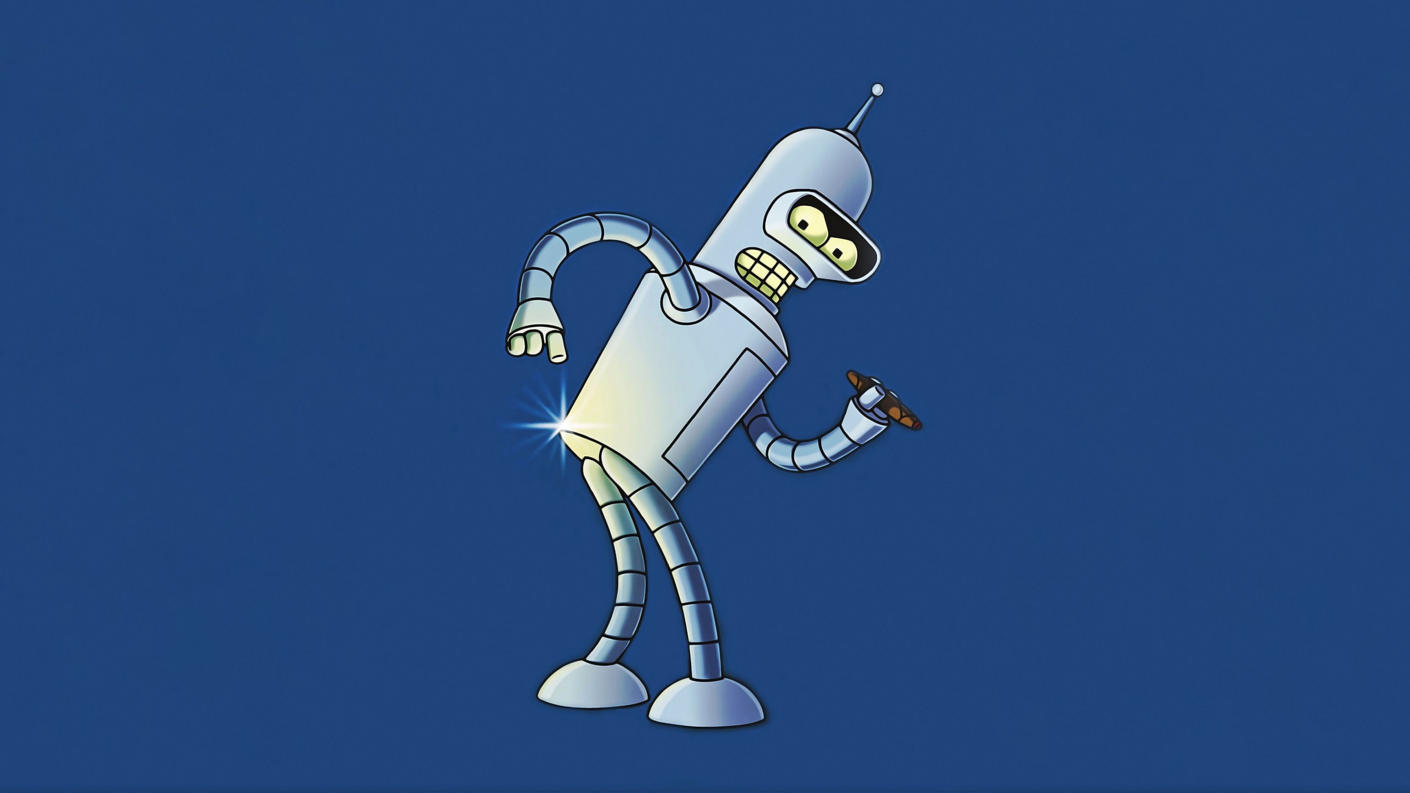  Futurama Hintergrundbild 4480x2520. Bender (Futurama) Wallpaper 4K, Blue background, Funny, Cartoon