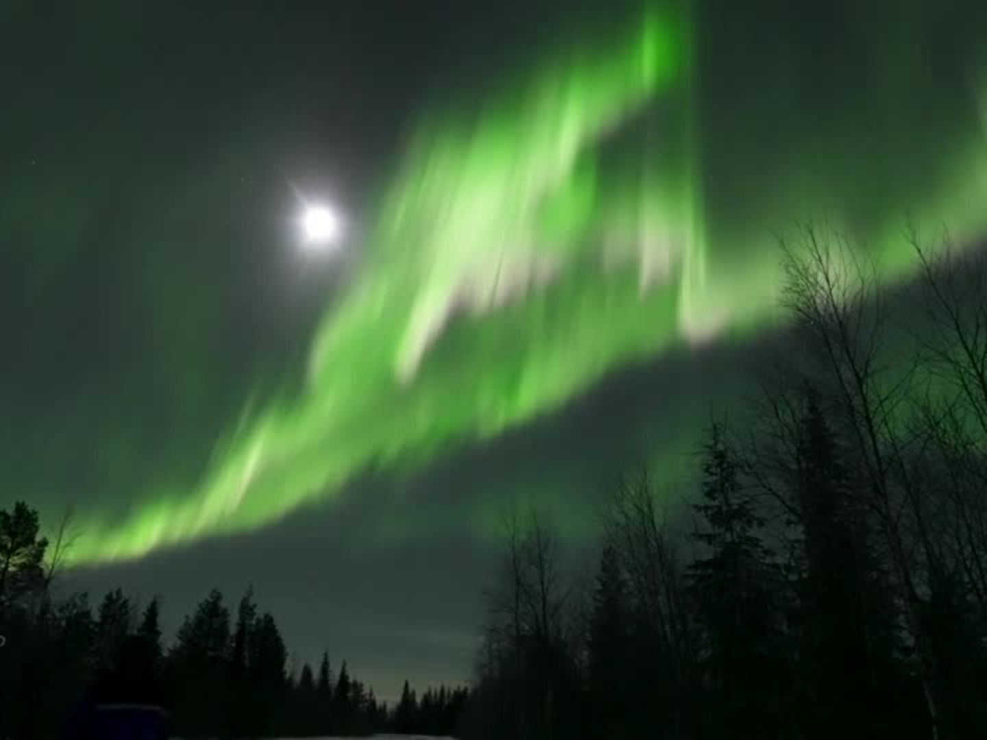  Polarlichter Hintergrundbild 1440x1080. Video: Polarlichter: grüner Himmel über Lappland