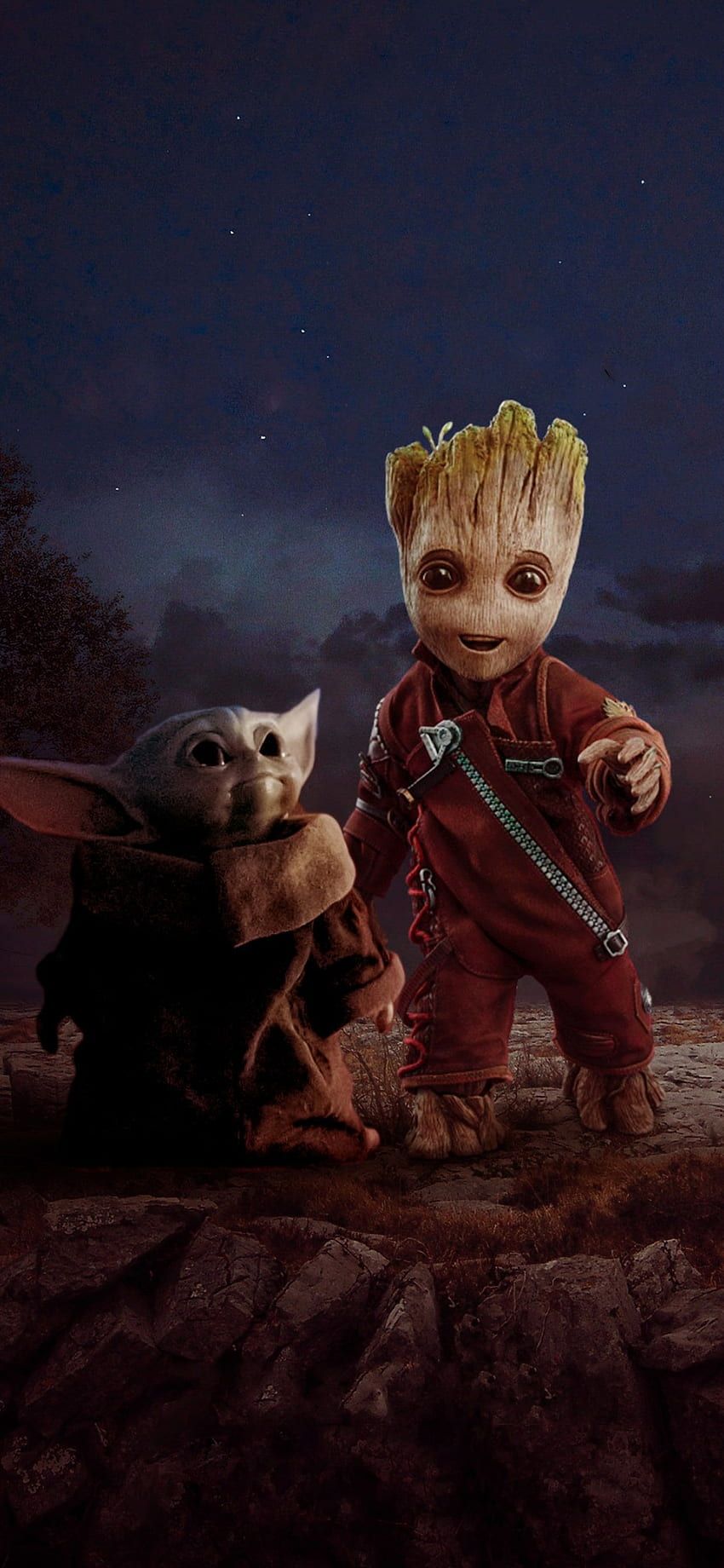  Groot Hintergrundbild 850x1840. Baby Groot and Baby Yoda, Baby Yoda Aesthetic HD phone wallpaper