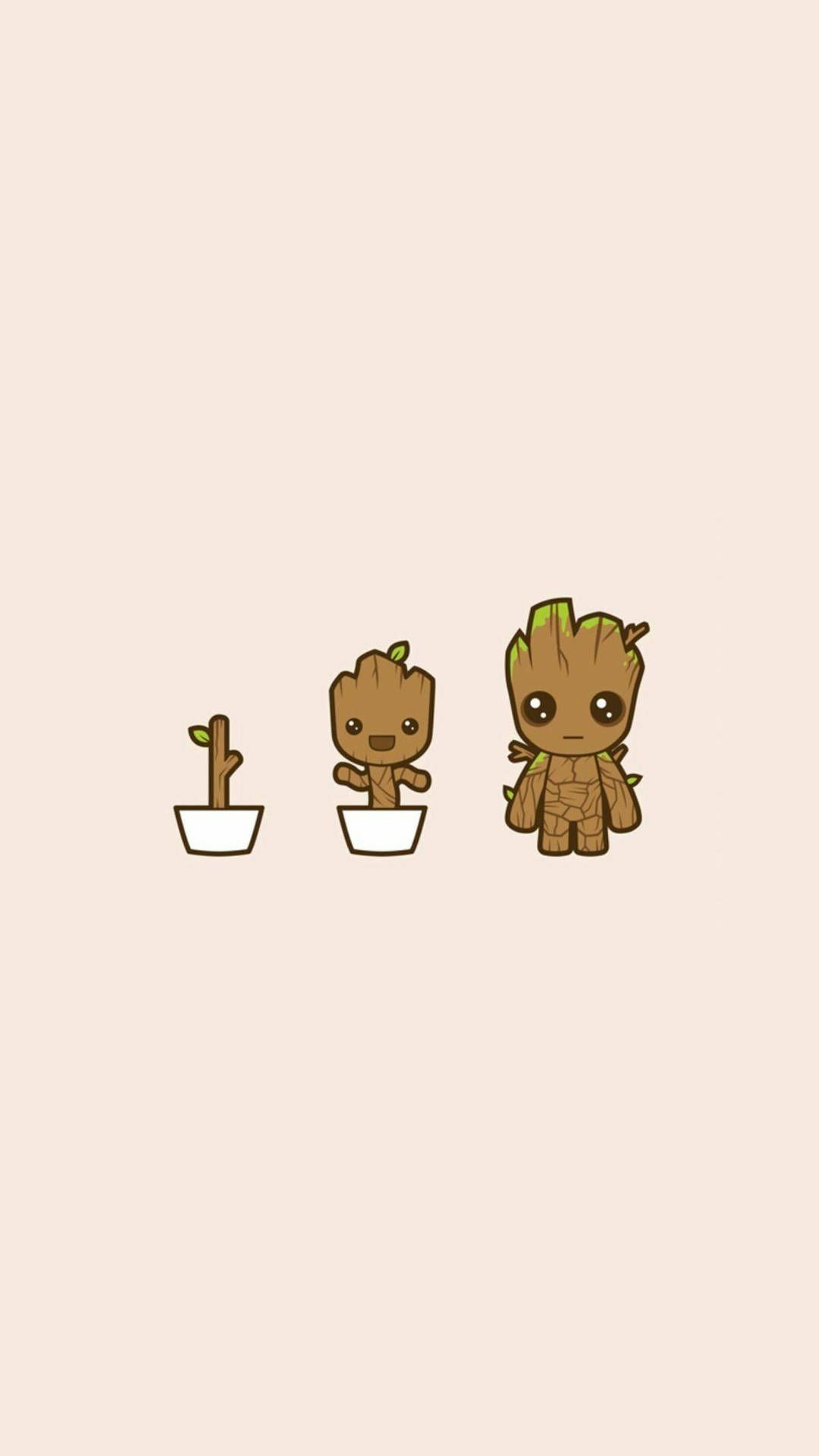  I Am Groot Hintergrundbild 1080x1920. Download Minimalist Groot Art 4k Marvel iPhone Wallpaper