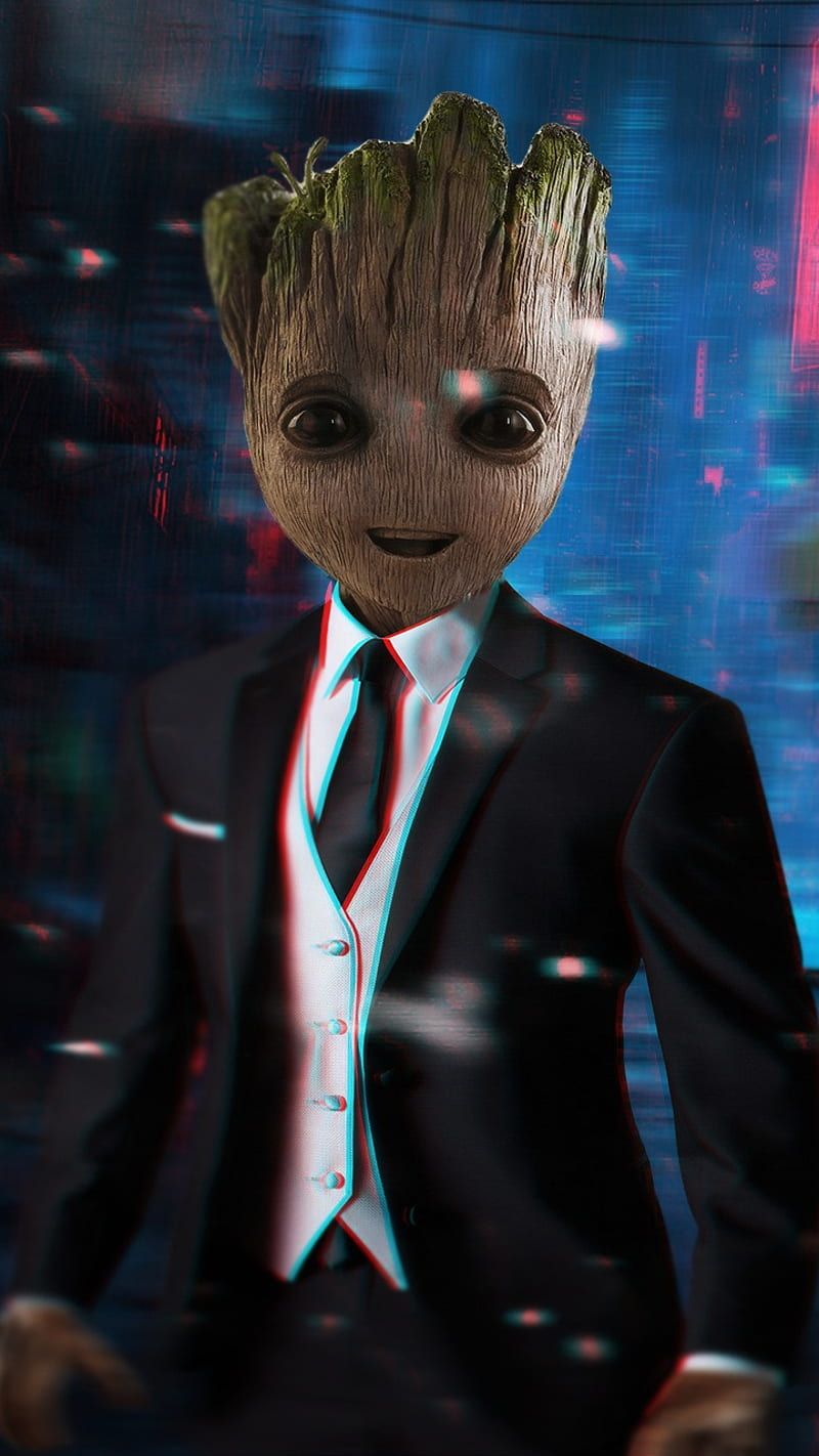  I Am Groot Hintergrundbild 800x1422. HD baby groot in suit wallpaper