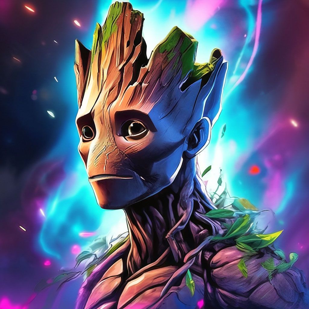  I Am Groot Hintergrundbild 1024x1024. I Am Groot, My Telegram Ink Vector Graphics In The Style