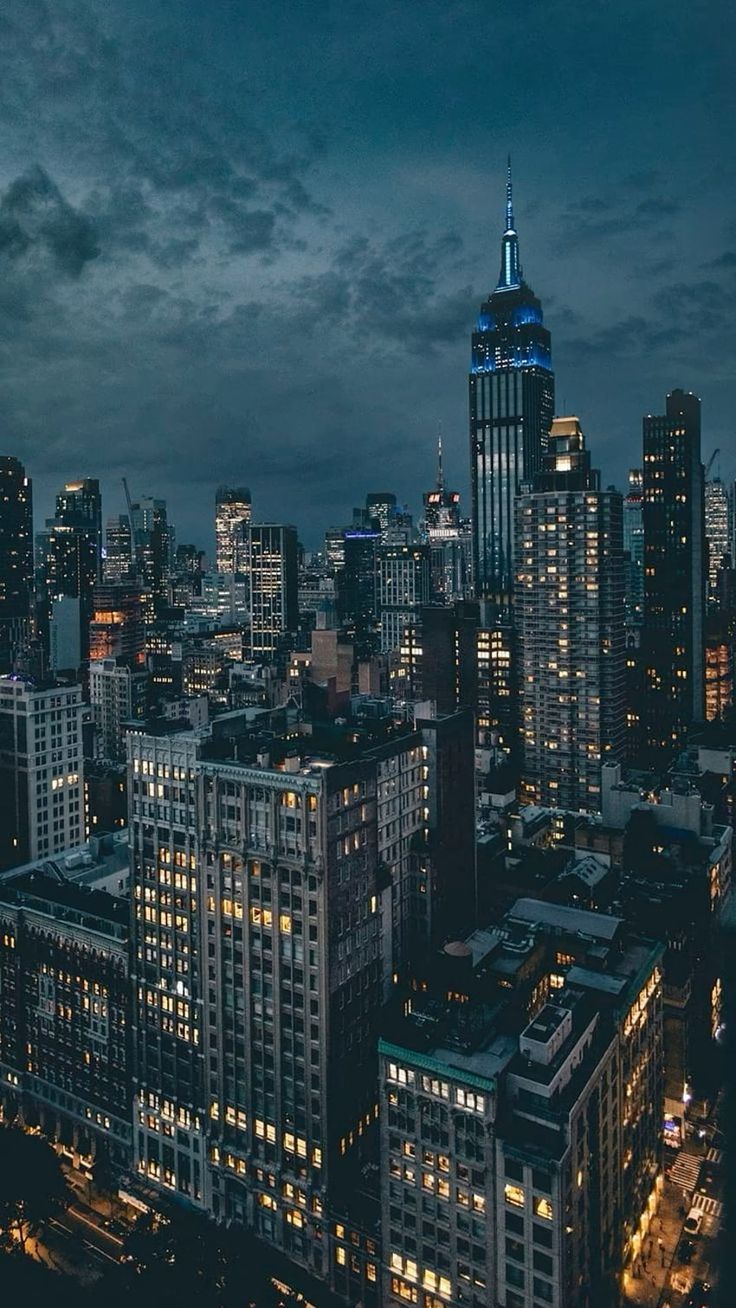  Skylines Hintergrundbild 736x1308. NYC. Night Aesthetic. City Lights