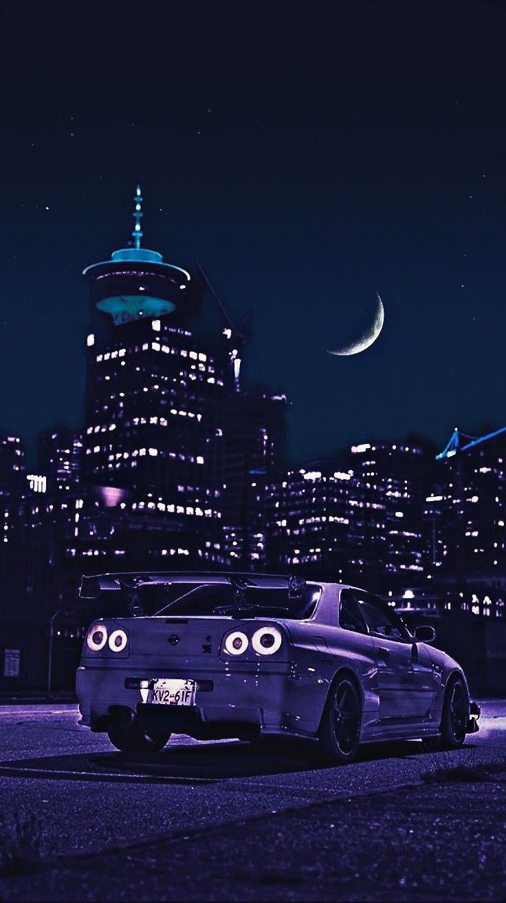  Skylines Hintergrundbild 736x1312. Nissan Skyline Night Wallpaper Aesthetic Car