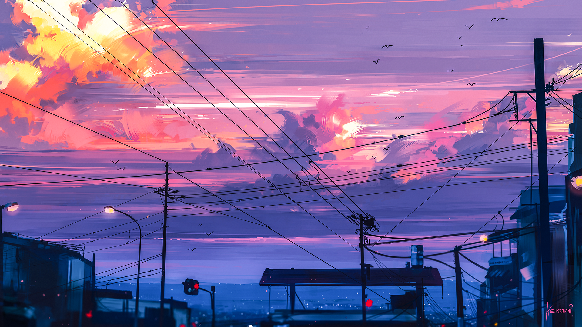  Japanisch Hintergrundbild 1920x1080. 1920*1080 Aesthetic Japanese sunset