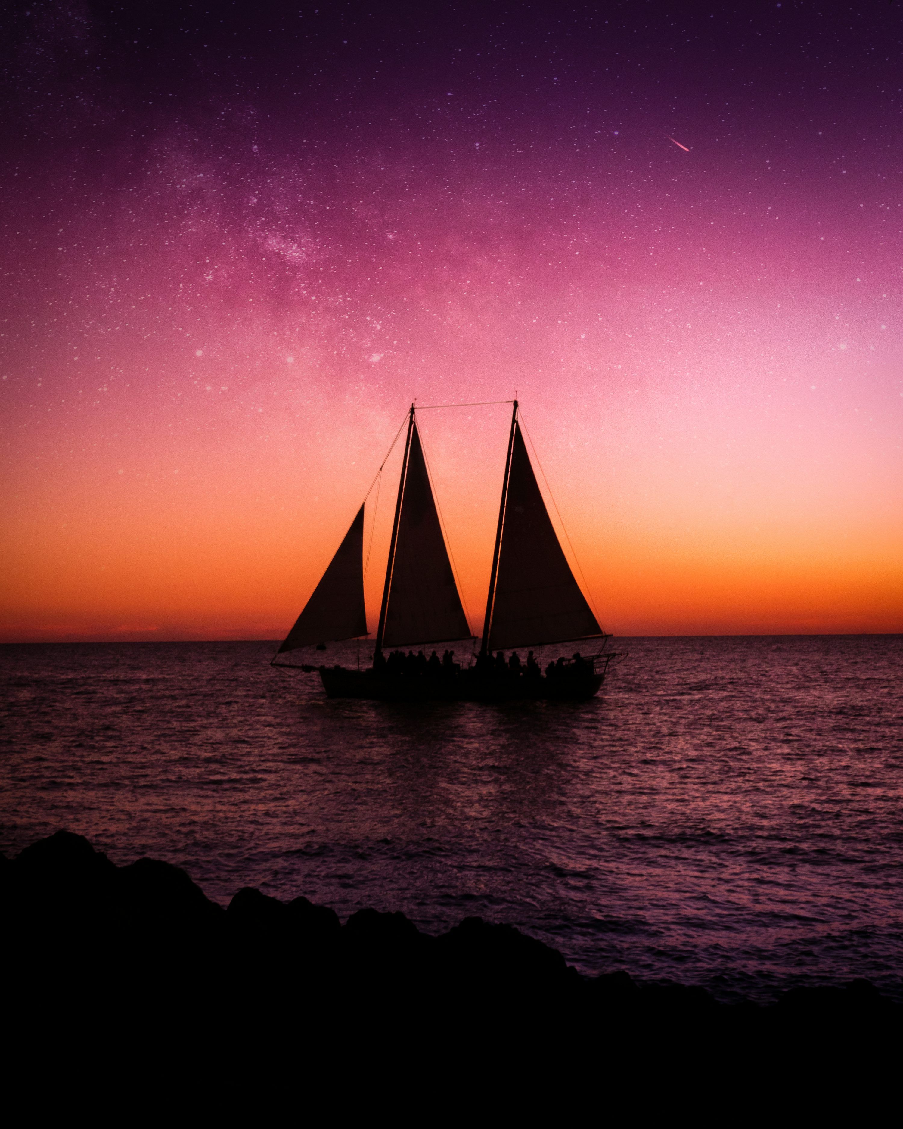 Segelschiff Hintergrundbild 3000x3750. Segelschiff auf See Foto