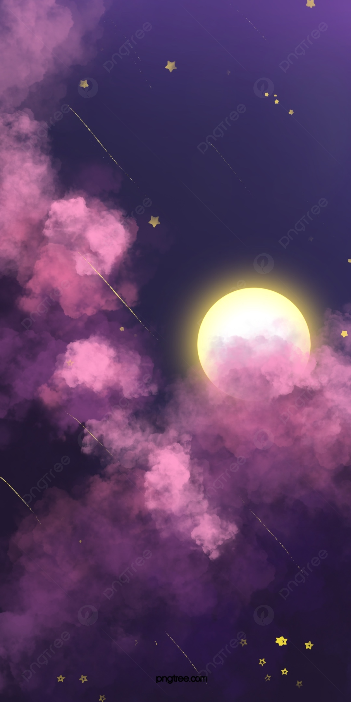 Schöner Hintergrundbild 1200x2400. Schöne Nachthimmel Meteorwolke Handy Wallpaper Hintergrund Hintergrundbild zum kostenlosen Download