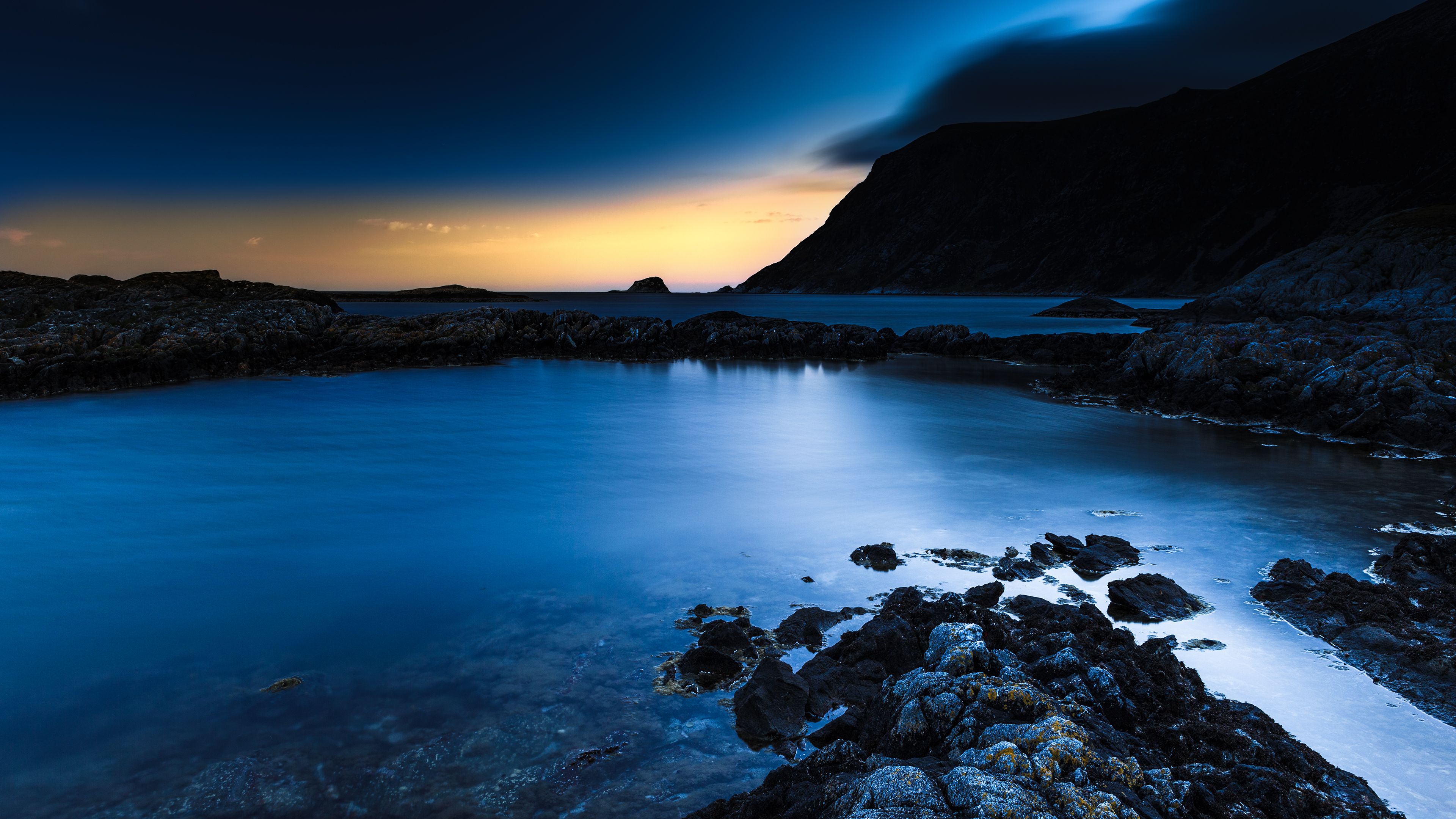  4k Natur Hintergrundbild 3840x2160. Kostenlose Hintergrundbilder Sonnenuntergang, Meer, Gewässer, Natur, Blau, Bilder Für Ihren Desktop Und Fotos