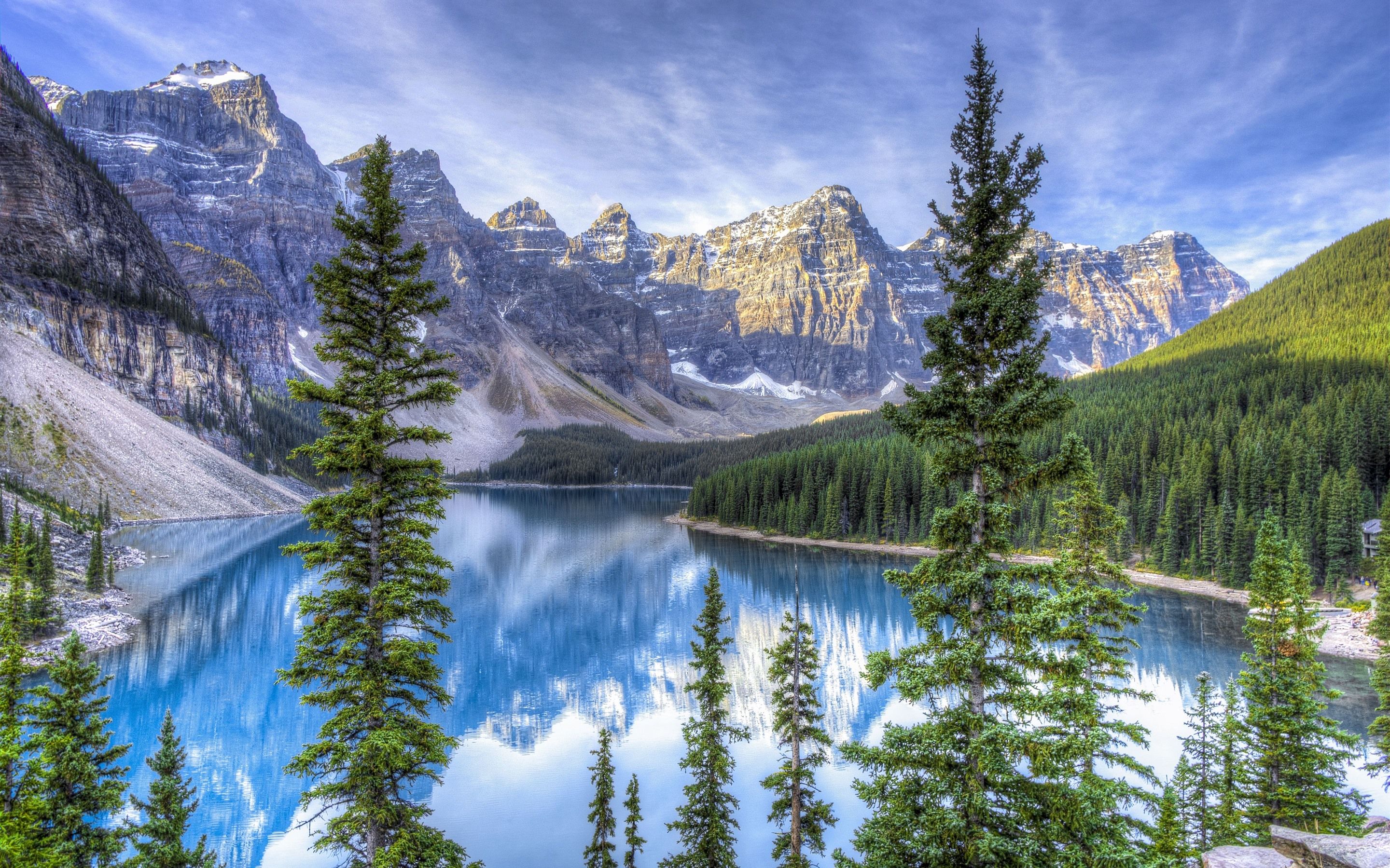  4k Natur Hintergrundbild 2880x1800. Kanada, See, Bäume, Berge, Naturlandschaft 3840x2160 UHD 4K Hintergrundbilder, HD, Bild