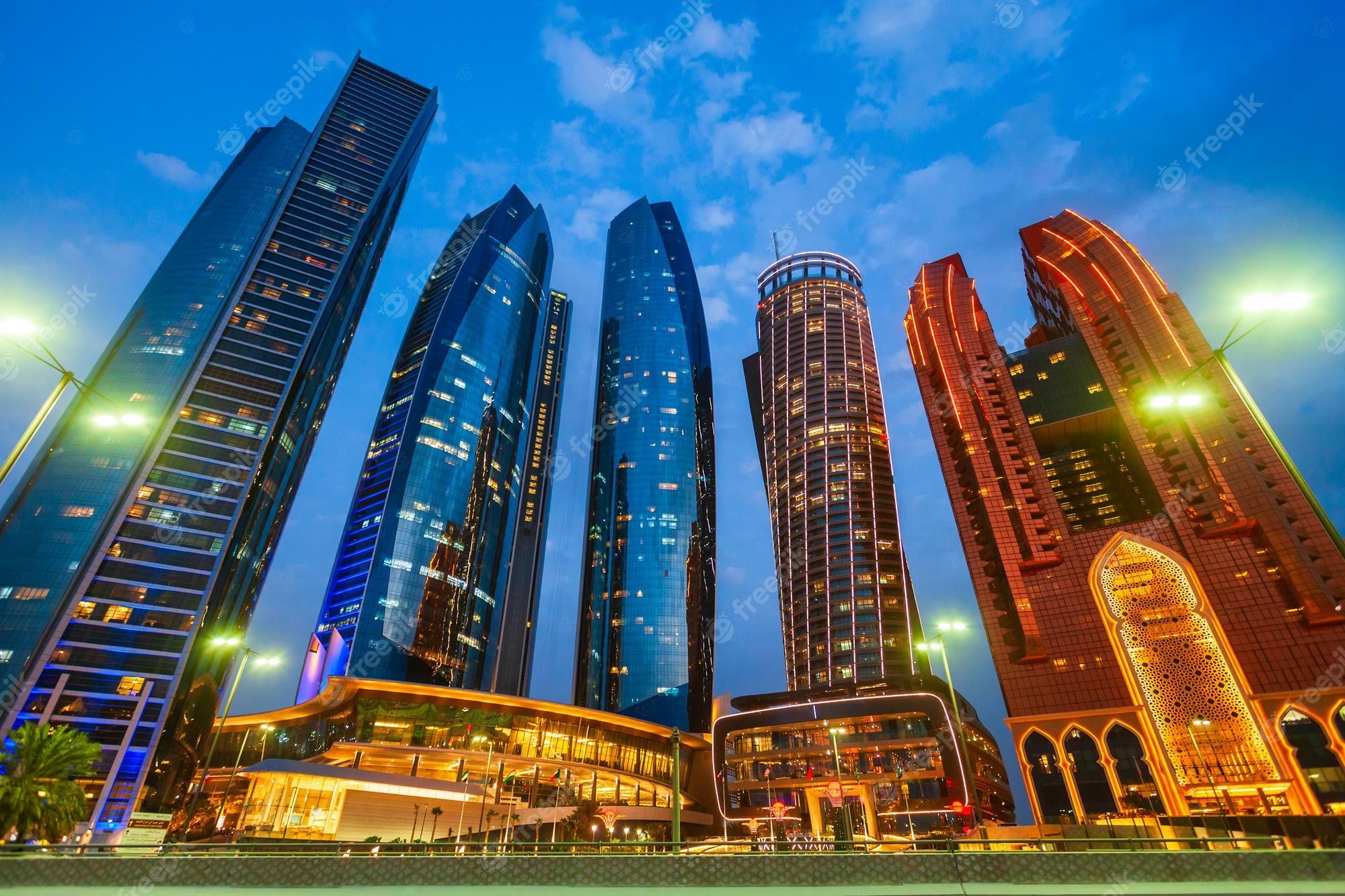  Abu Dhabi Tower Hintergrundbild 2000x1333. Premium Photo. Abu dhabi skyline
