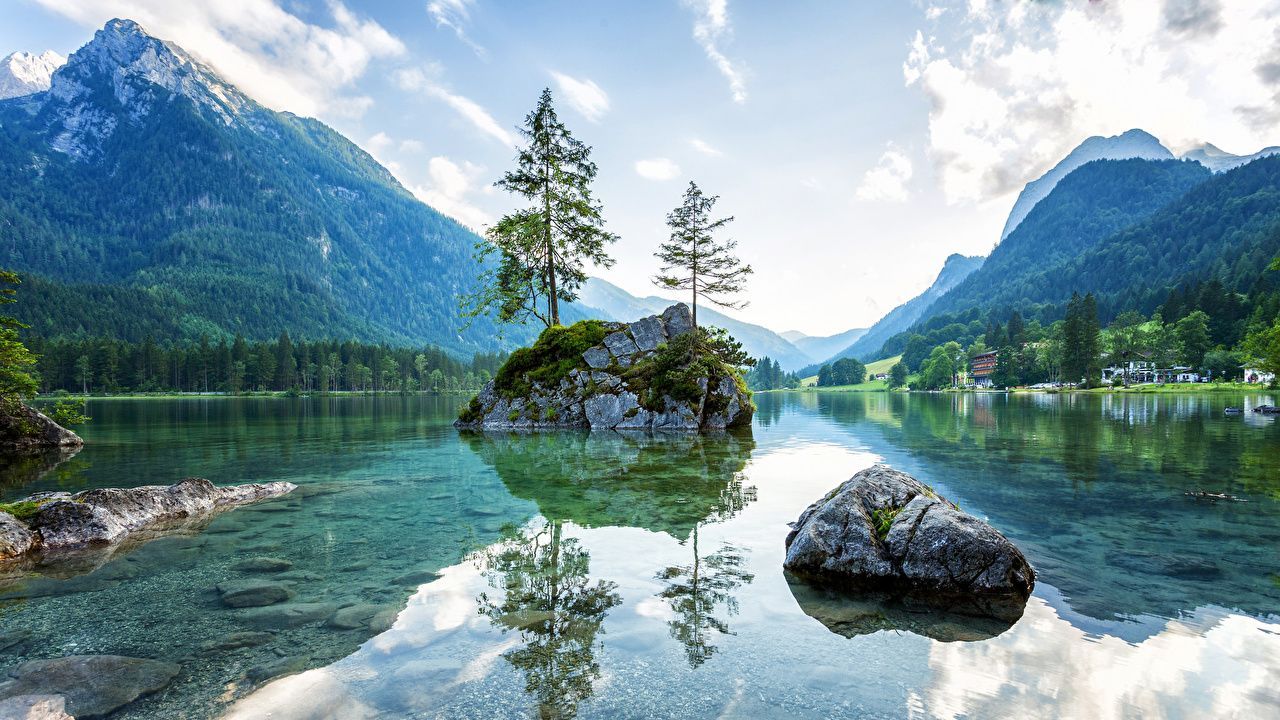  Alpen Hintergrundbild 1280x720. Desktop Hintergrundbilder Bayern Alpen Deutschland Lake Hintersee