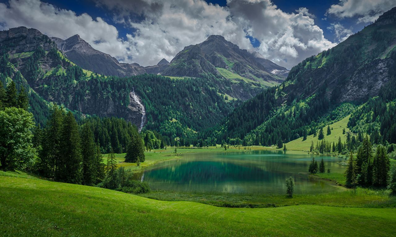  Alpen Hintergrundbild 1280x768. Desktop Hintergrundbilder Alpen Schweiz Lauenen, Bern Berg Natur