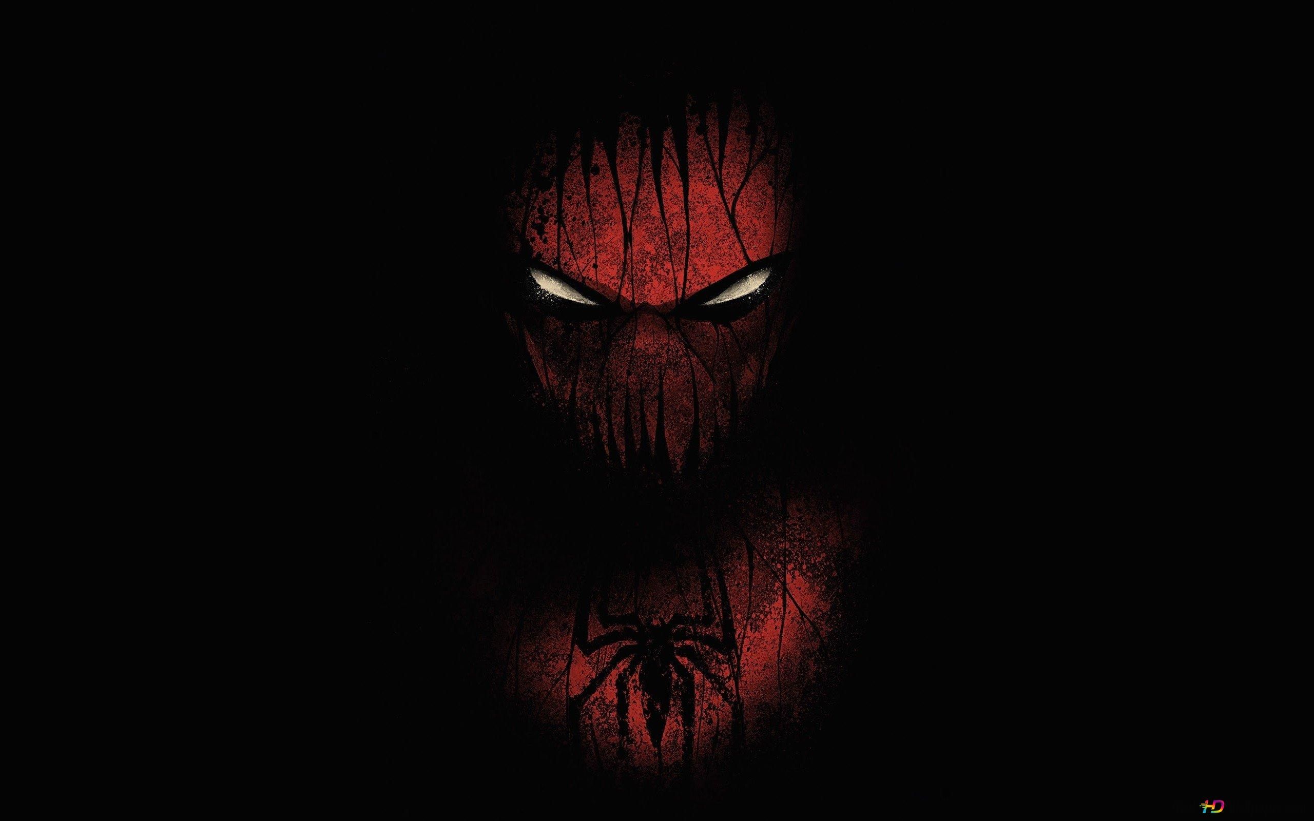  Animierte Hintergrundbild 2560x1600. Animierter Spiderman auf schwarzem Hintergrund 2K Hintergrundbild herunterladen